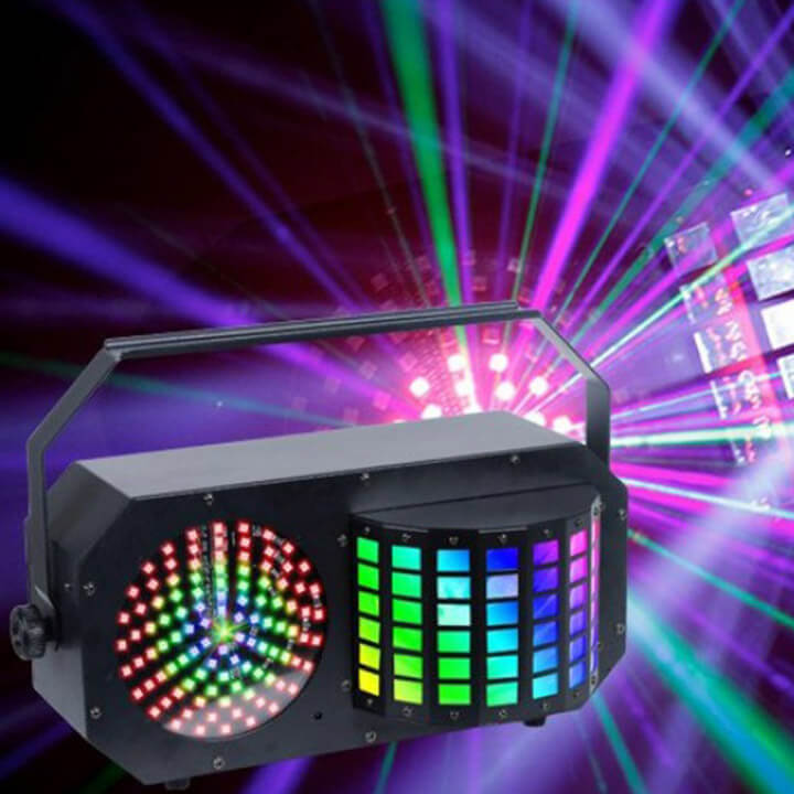 Disco lights and speakers for party hire.