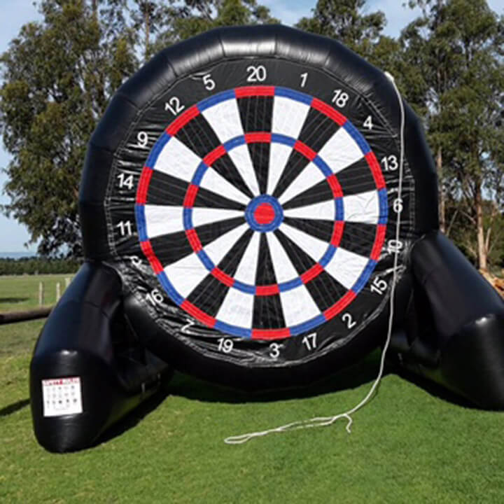 Giant inflatable dartboard for party hire.