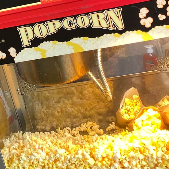 Popcorn machine hire.