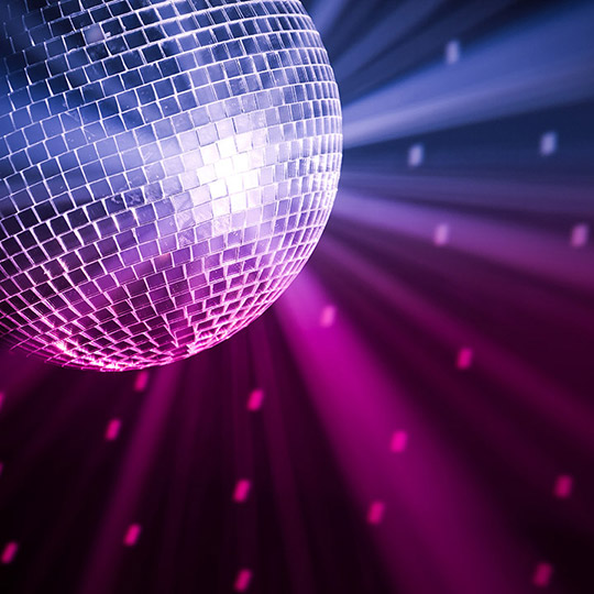 Disco ball at a party.